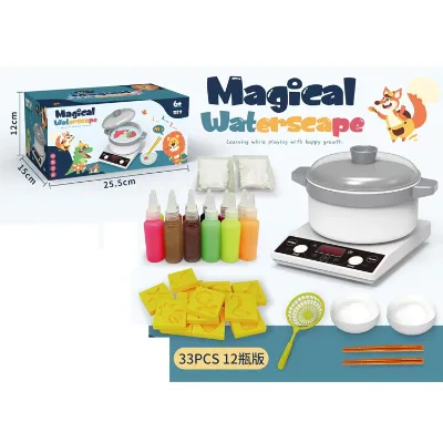 Diy Kit for Kids 12-Color Simulated Induction Cooker Education Pretend Play Toys Slime Kit with Material Set for Preschool