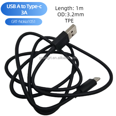 Fast Charging USB 2.0 a Male to Type c Male Data Cable for nokia 6030 Ca-50 2760 2610 3310 101 1100 2300 2630 N73