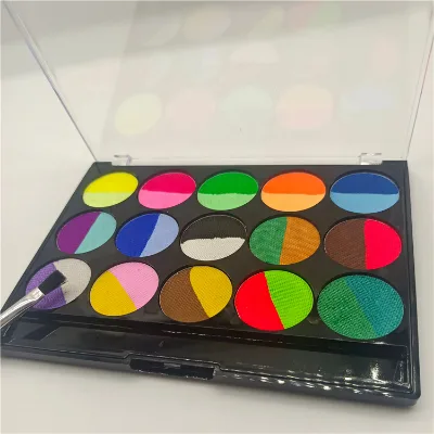 Direct Selling Luxury 15 Color Portable Professional Non Toxic Water Washable Brush Included Body Painting Supplies for Children