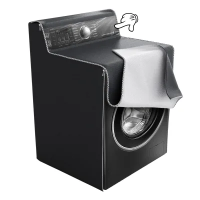 BEELAND 420D Dustproof Front Portable Washer Dryer Cover Water Proof Front Washing Machine Cover Black