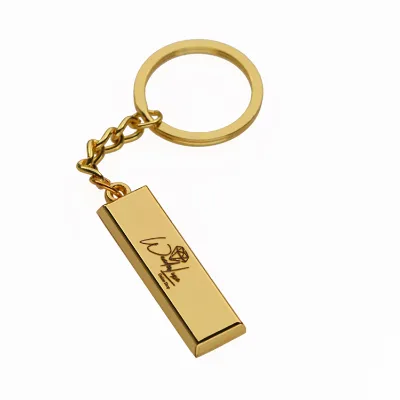 Cheap logo Design Promotional Metal Keychain Custom logo Gold