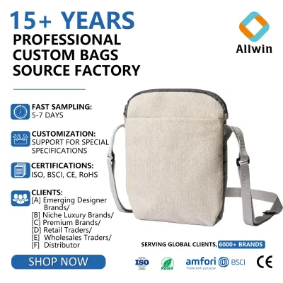 Custom Casual Crossbody Sling Bag Long Single Strap Shoulder Bag Looma Weave Embroidery LOGO Messenger Shoulder Bag