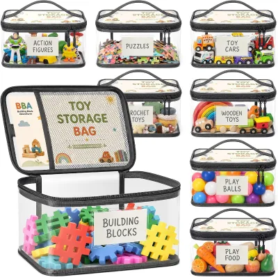 Best-selling Eco-Friendly Durable PVC Transparent Zipper-style Storage Bags for Organizing Toys Waterproof Makeup Bags for Trips