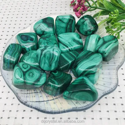 Wholesale Bulk High Quality Shiny Natural Green Malachite Gemstones Polished Crystal Malachite Tumble for Decoration