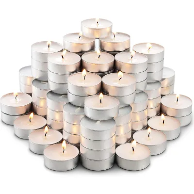 Dubai Market White Tealight Candle 12g/Chauffe Plats/Teelichte/Deelichten Made of Paraffin Palm Wax for Festive Occasions Diwali