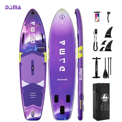 DAMA Purple Inflatable Allround SUP Board 34 Inch EVA Deck Touring Shape Gear Kit Production Factory