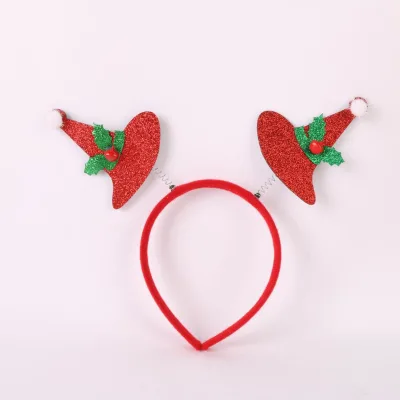 Hot Sale Red Sant Hat Christmas Headbands for Adult Children Santa Holiday Party Decor