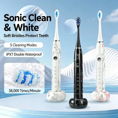 Marble Texture Magnetic Suspension Intelligent Automatic Teeth Cleaning Soft Bristle Electric Toothbrush