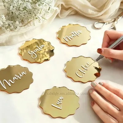 Wavy Acrylic Wave-Style Blank Table Number Signs & Seating Cards DIY Place Cards for Weddings Gatherings Birthday Parties