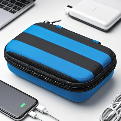 Custom Eva case Hard Shell Electronics Case Waterproof Travel Organizer Bag for Wireless Charger Power Bank Accessories Kit