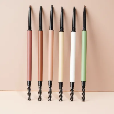 Lilywild High Quality Wholesale Customize Own Logo Dark Brown Eyebrow Wax Pencil Vegan Colored Fine Eyebrow Pencil for Eyebrows