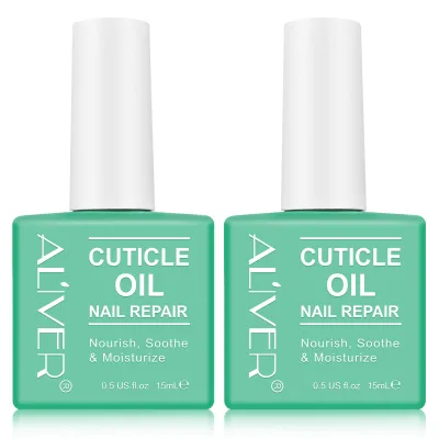 ALIVER Nail Repair Oil Green Cuticle Oil for Gel Nails with Brush