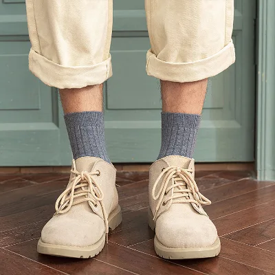Wholesale Men Unisex Thick Bamboo Fiber White Dark Brown Ankle Socks Hosiery Custom logo Pattern Create Your Own Design