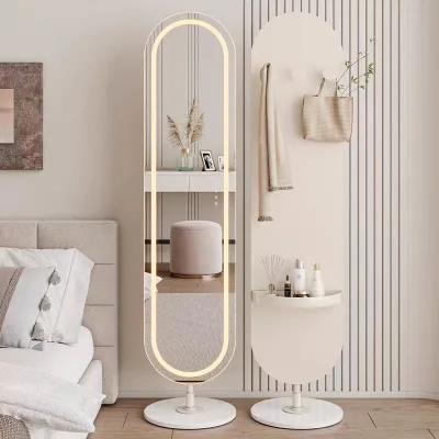 Modern Design Full Body LED Rotating Light Floor Mirror Smart Home Multi-Function Dressing Mirror Living Handmade Decorative