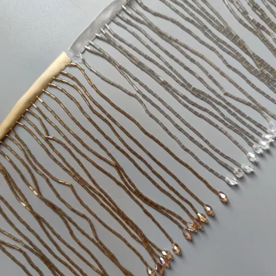 15cm Gold Silver Just a Decorative Wall Curtain Tube Beaded Fringe Trim