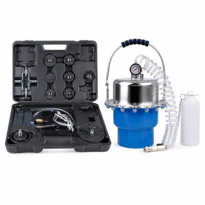 5L Pneumatic Brake and Clutch Pressure Bleeder Kit 20-40 PSI One Man Brake Fluid Bleeding Tool with Master Cylinder Adapters