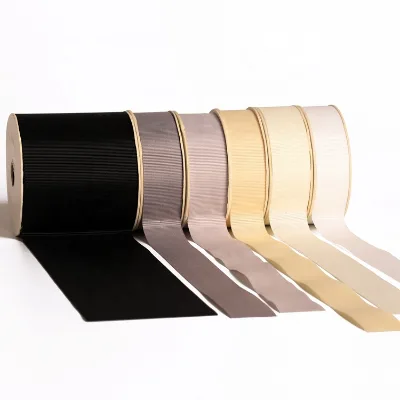 Custom Printed 1 Inch Embossed Cut Edge Double Face Grosgrain Ribbon Polyester for Christmas Gift Wrapping Weddings Printed Logo