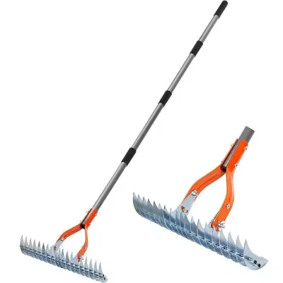 Durable Multifunctional Soil Rake Industrial Grade Lawn Thatched Rake Combing for Courtyard Garden