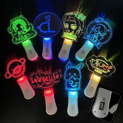 Hot Sale Eco-Friendly Custom Acrylic Kpop Led Light Stick Acrylic Fan's Concert Glow Stick Customized Logo