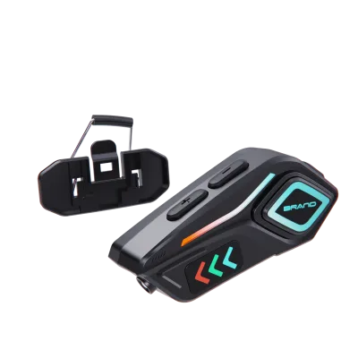 K07 Helmet Bluetooth Headset LED Binaural Stereo Noise Reduction Ear Long Life Ambient Lighting Adaptable for Various Helmets