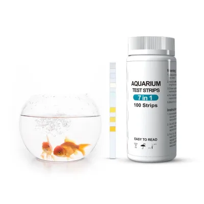 Aquarium Test Strips 7 in 1 Fish Tank Test Kit Freshwater Saltwater Aquarium Water pH Test Strips Kit for Total Hardness