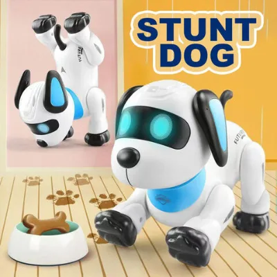 Stunt Programmable Rechargeable Robot Dog Interactive Smart Robot Dog with Remote Control, Voice