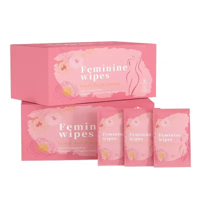 Private Label Organic Non-Woven Travel Pack Feminine Cleansing Wipes Skin Care Daily Convenient Menstrual Period Sexual Life