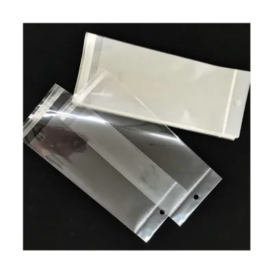 High Quality Custom Self-adhesive Clear Stationery Plastic Opp Packing Bag With Card Head Hanging Header Hole