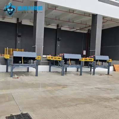 Stationary Steel Construction Dock Leveler with Foldable Lip 10Ton Capacity for Manufacturing Plants