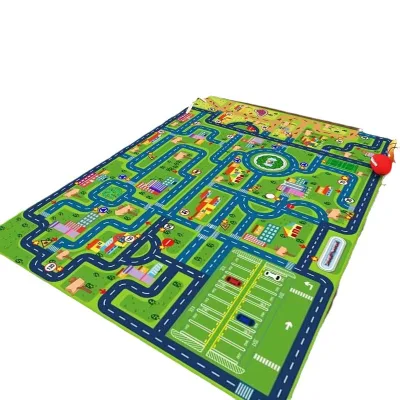 Soft Kids Play Mat Traffic Road Parking Lot Design Carpet Early Education Rug for Kindergarten
