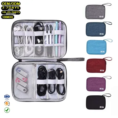Portable Zipper Organizer Bag Custom Logo Available for Travel Gadgets Digital Accessories Cable Storage Included