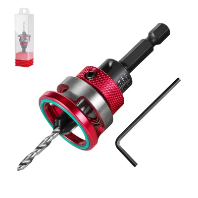Professional Adjustable Depth Countersink with Depth Stop (0-12mm), Hex Shank, for Clean & Professional Holes, for All Drill