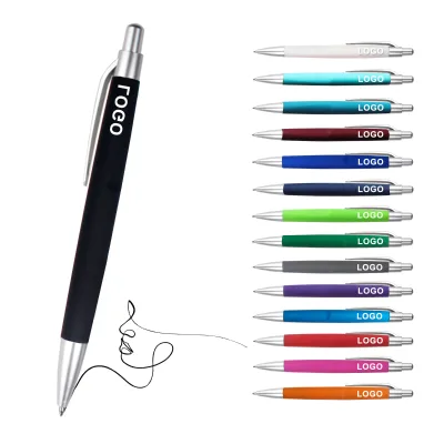 Custom Branded High Quality Plastic Ballpoint Pens 1.0mm Sports Style Custom Logo Black Ink 13.2cm 11.5g Multi-color Office