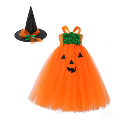 Fancy Dress for Halloween Hot Sale Halloween Pumpkin Cosplay Girls Tutu Dress Party Girls Stage Performance Costumes Outfit