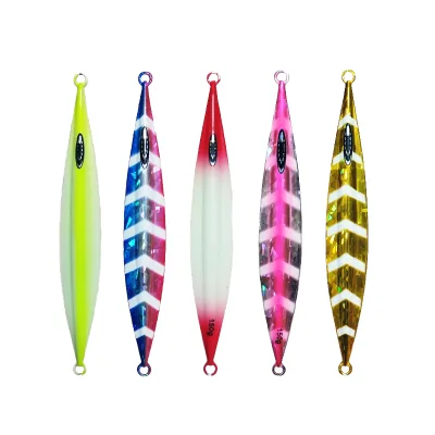 5 Colors Fast Sinking Quick Speed Slow Pitch Jigging Lure Vertical Jigs Saltwater Fishing Luminous  Sea Metal Jig