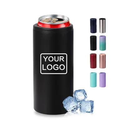 12oz Can Tumbler Cups Stainless Steel Slim 4 in 1 Insulated Universal Recycled Koozie Stainless Steel Insulated Slim Can Cooler
