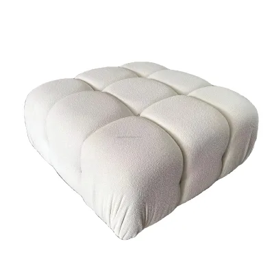Custom Large Mario Ottoman for Modern L-Shaped Outdoor Sectional Sofa White and Gold Apartment Fabric Cover Hotel Application
