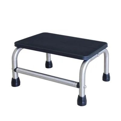 Portable Stainless Steel Hospital Medical Single Patient Foot Step Stool With Rubber Surface