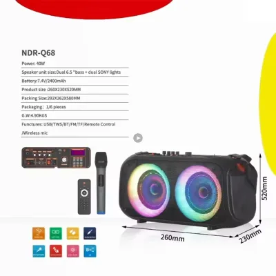 Pa Speakers Professional Loudspeaker Multifunctional Speaker 6.5 Inch Radio Subwoofer Home Theater System Portable Audio Player