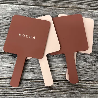 Personalized Logo Handheld Makeup Mirror OEM Customized Promotional Mirror for Brand and Boutique