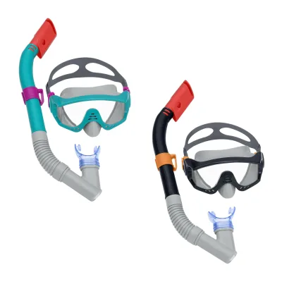 For 24068 Spark Wave Adult 14+ Waterproof Anti-Fog Adjustable Snorkel Mask and Snorkel Set