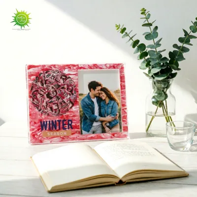 Customizable Logo Double-Sided Clear Acrylic Block Photo Frame clear Acrylic Photo Frames pink Acrylic Photo Frame