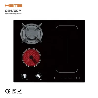 OEM/ODM China Factory New Design Kitchen Appliances Built in Gas and Electric Cooktop 3 in 1 Hybrid Hob