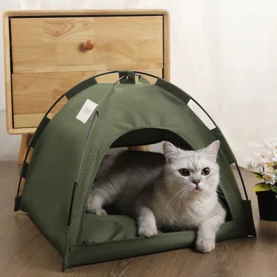 Summer Cooling Mat Outdoor Pet Nest Tent Breathable Foldable Solid Color Minimalist Pet Cage