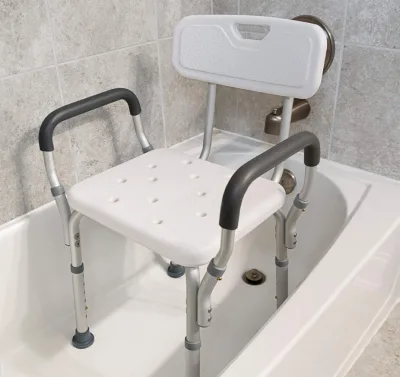 High Quality Modern-Design Height-Adjustable Non-Slip Stainless Steel Chair Elderly Pregnant Bath Shower Room Accessory Bathroom