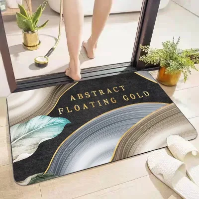 3D Non Slip Bathroom Mat Bath Mats Absorbent Doormat Carpet Door Floor Mats Machine Washable Quick Drying