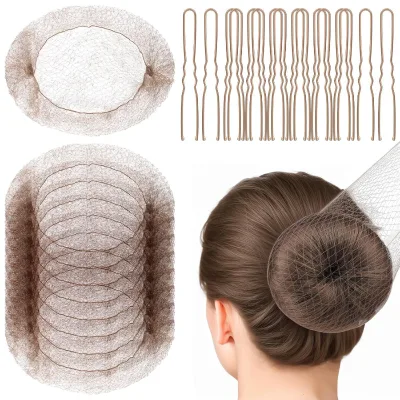 Invisible Oval Hair Net One-time Use for Bun Hairstyles Dance Hostess Air Fresh Flower Design