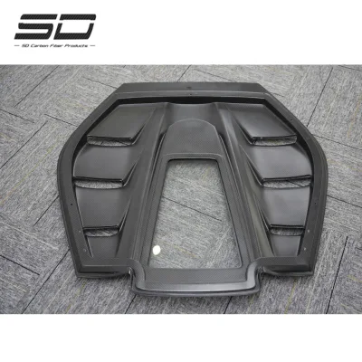 Car Auto Accessories Dry Carbon Fiber + Glass Material Rear Deck Lid Rear Engine Cover Glass Bonnet Hood for Ferrari 296GTB