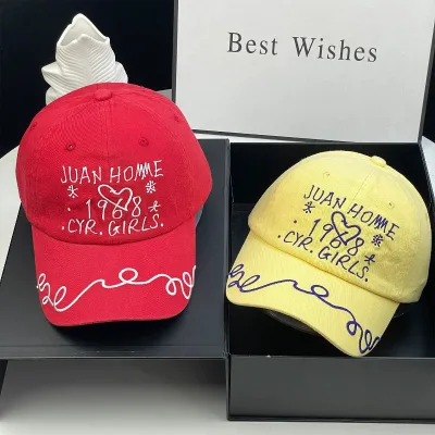 Love Themed Embroidery Baseball Cap New Style Korean Version Spring/summer Collection Cap