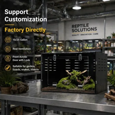 OEM Service Bearded Dragon Enclosure Box Flat Packed Carton Customized Logo Geckos Reptile Enclosure